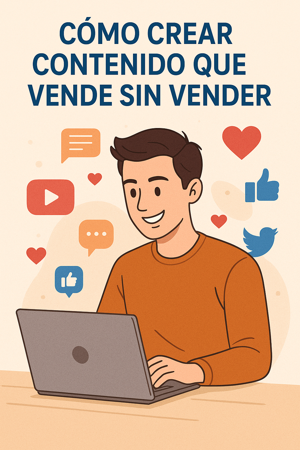 Creador digital elaborando contenido atractivo que genera ventas naturales.