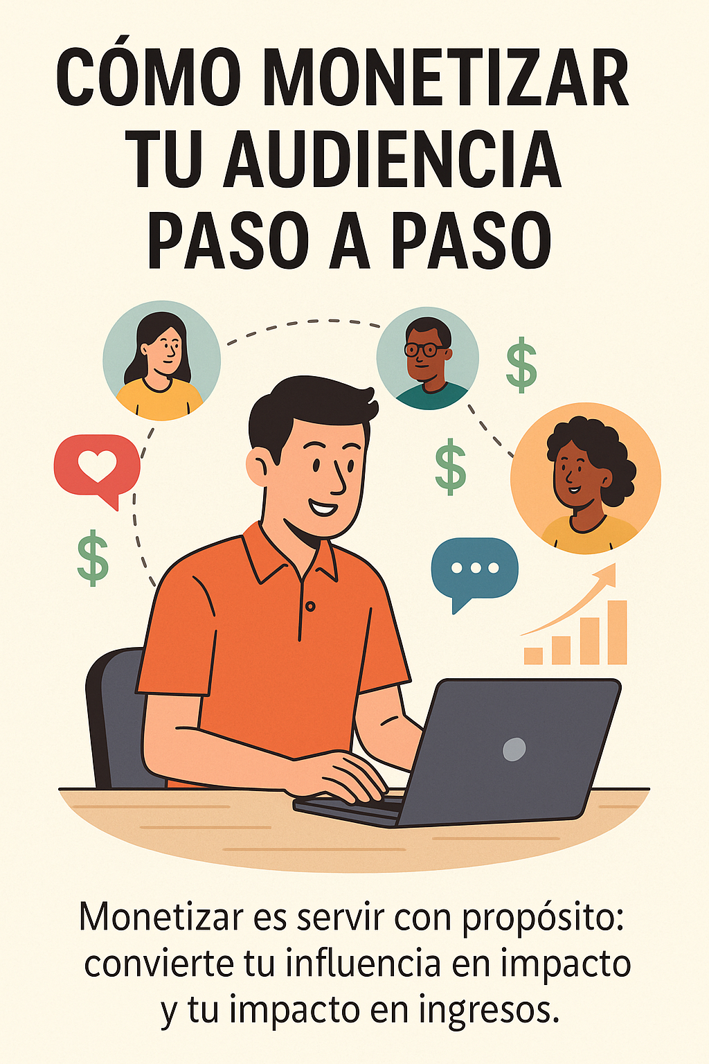 Emprendedor digital monetizando su audiencia a través de conexión, confianza y valor.