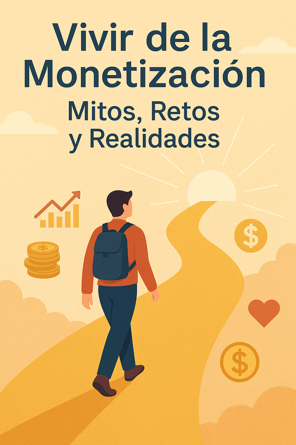 Emprendedor digital caminando hacia el éxito financiero con propósito y disciplina.