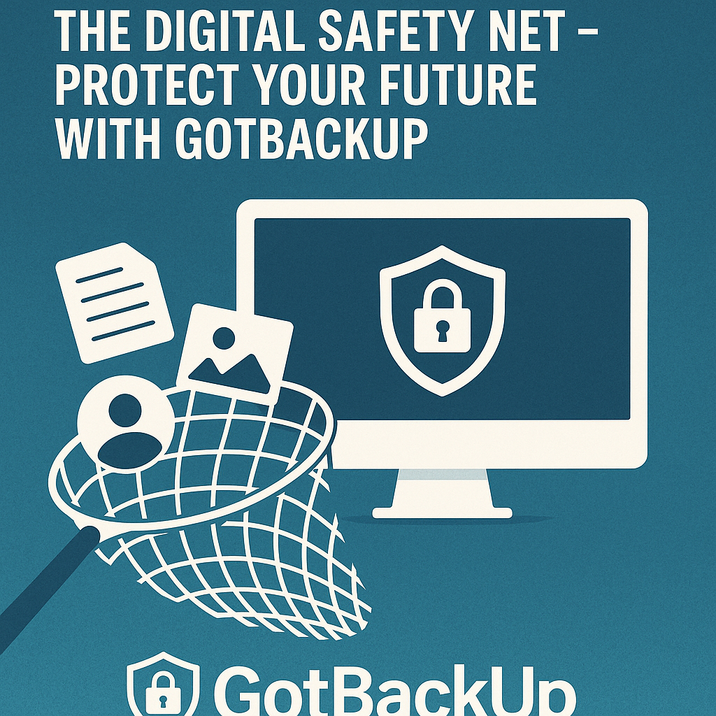 A digital network illustrating data protection and online income opportunities through GotBackUp.