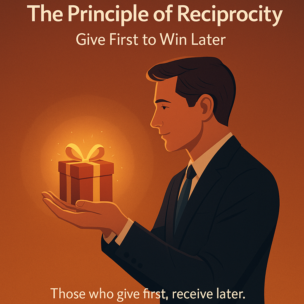 A professional offering a glowing gift box symbolizing trust and value.