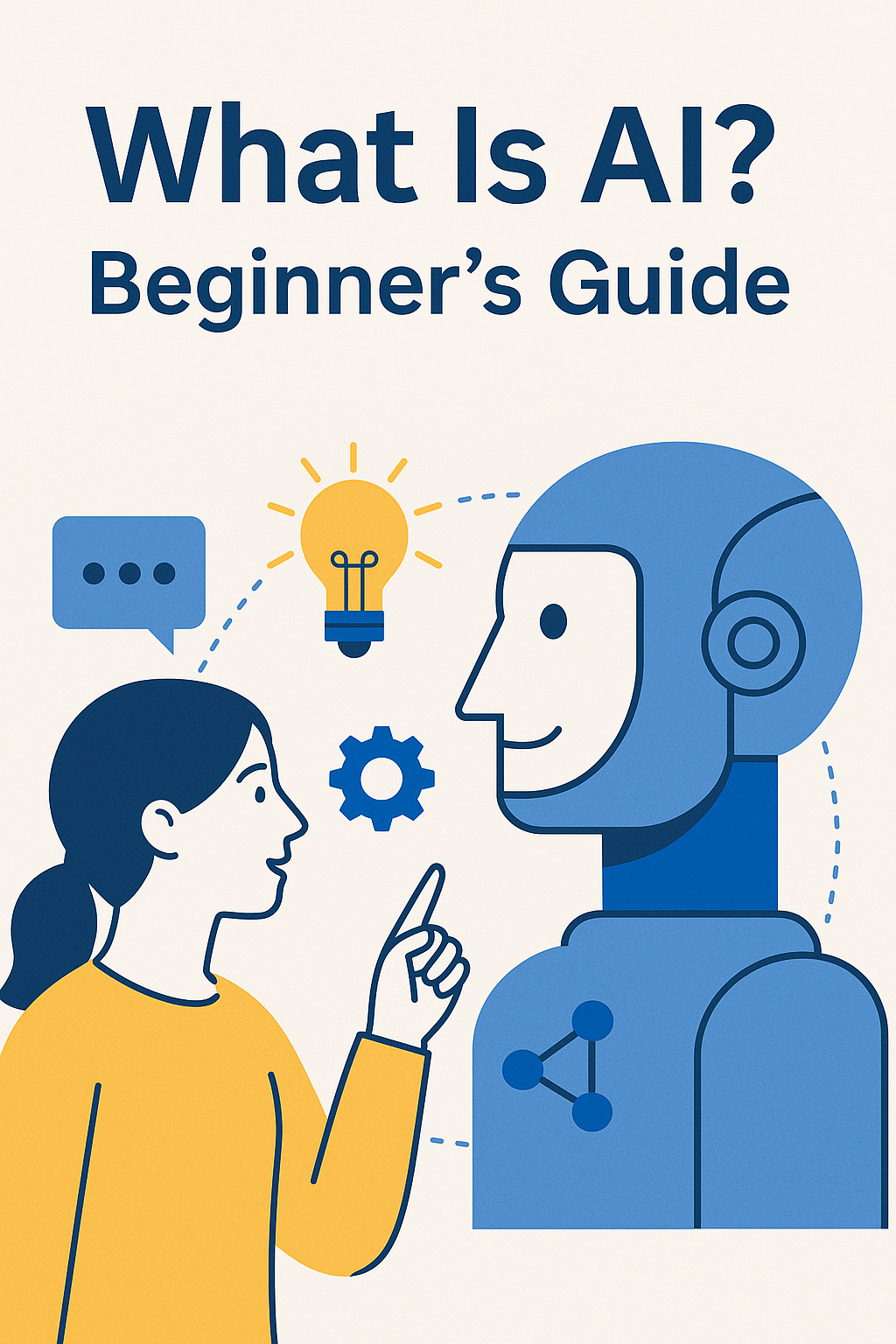 Simple illustration explaining what artificial intelligence is for beginners