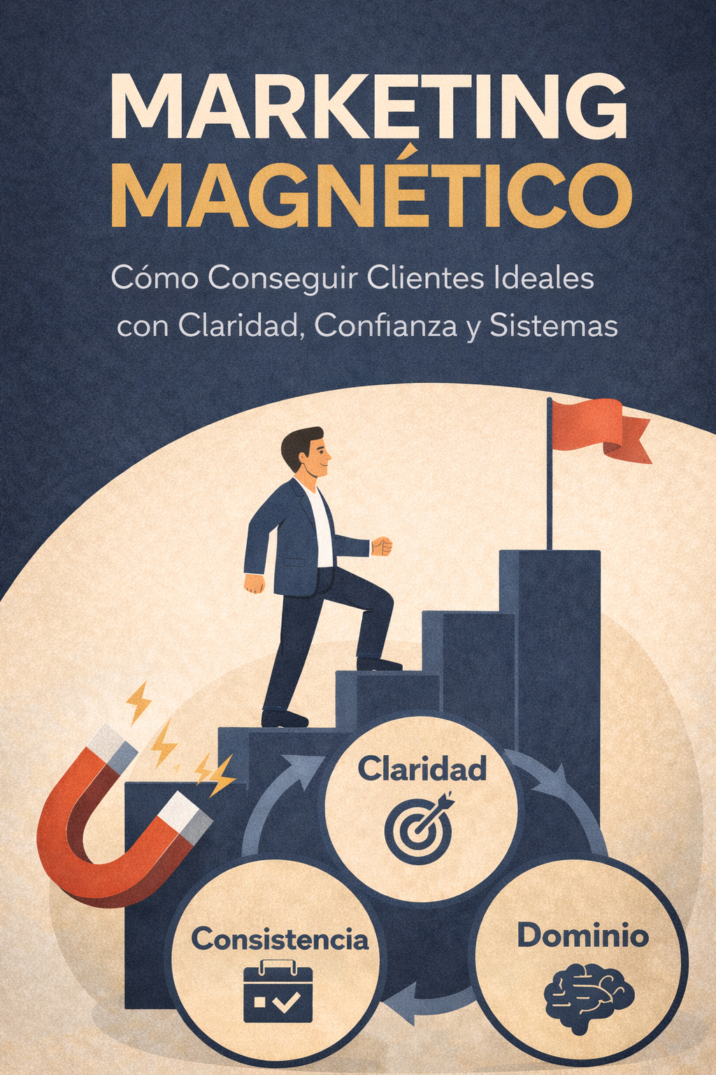 Tabla de contenidos del programa Magnetic Marketing que presenta las ocho lecciones, desde Identidad Magnética hasta Mentalidad Magnética