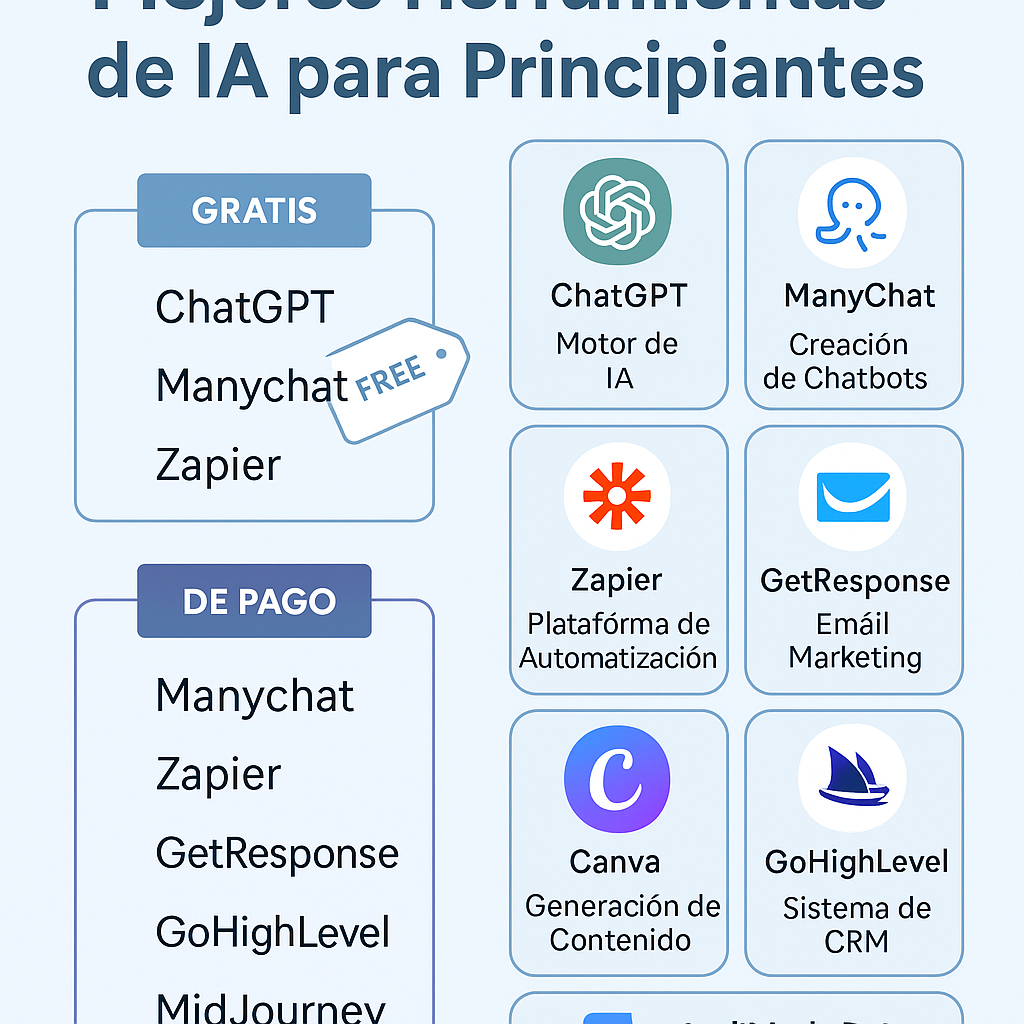 Lista de herramientas recomendadas para crear automatizaciones de IA