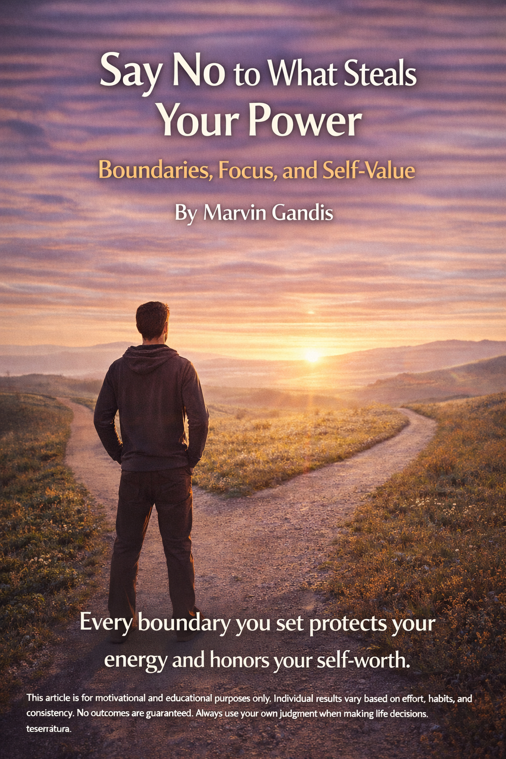 A person standing confidently with an open horizon ahead, symbolizing strong personal boundaries, focused direction, and reclaiming personal power.