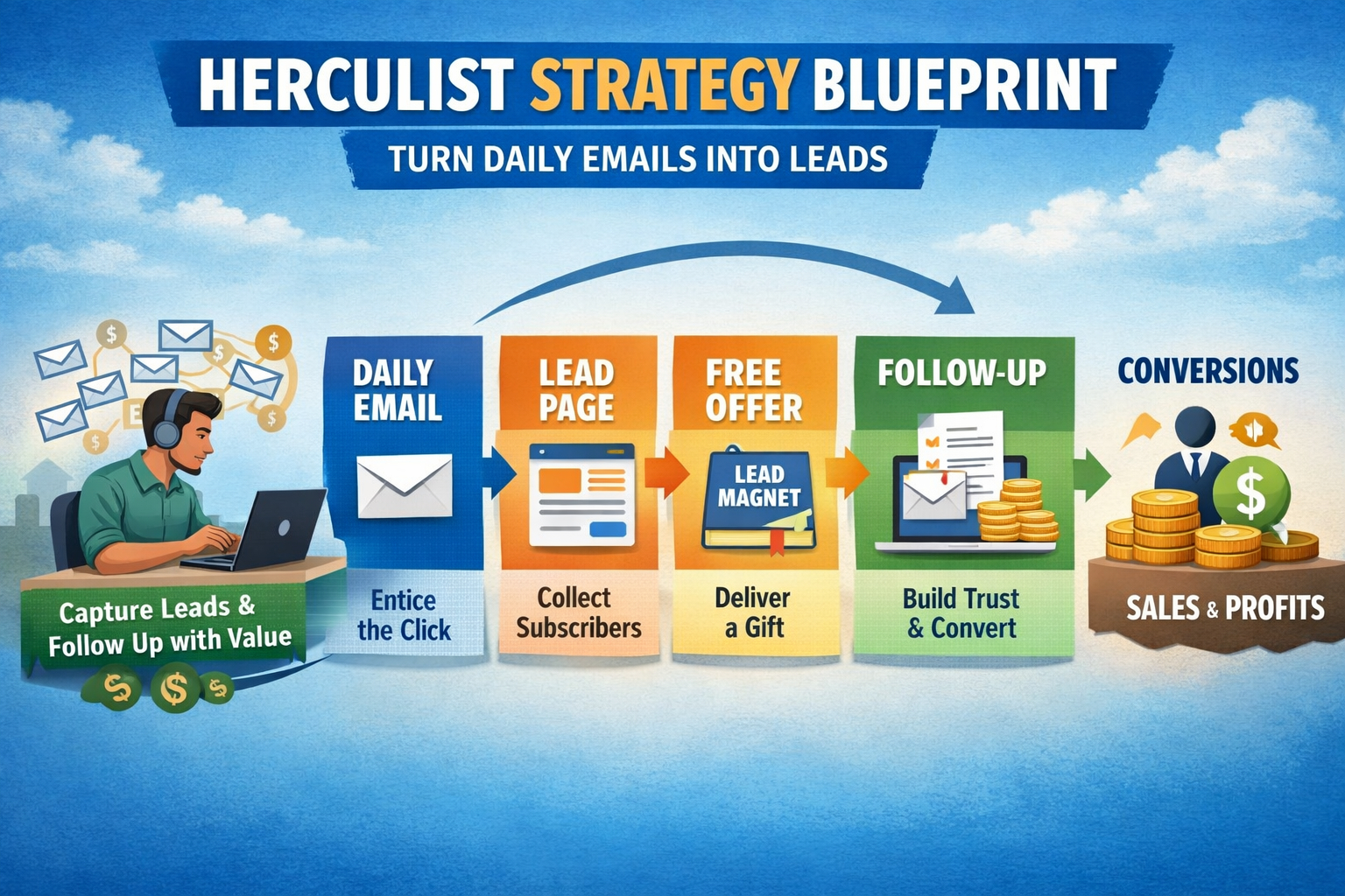 Marketer building an ethical email funnel to convert safelist traffic into leads