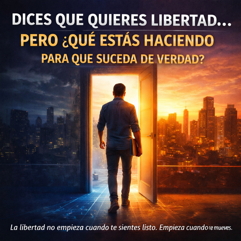 Emprendedor digital tomando acción y construyendo libertad con hábitos consistentes