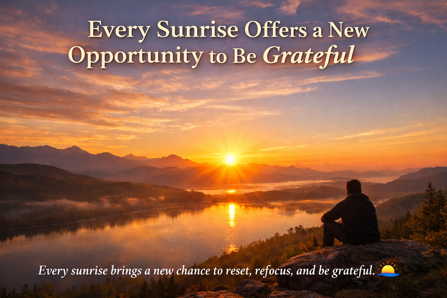 Beautiful sunrise symbolizing gratitude and new beginnings