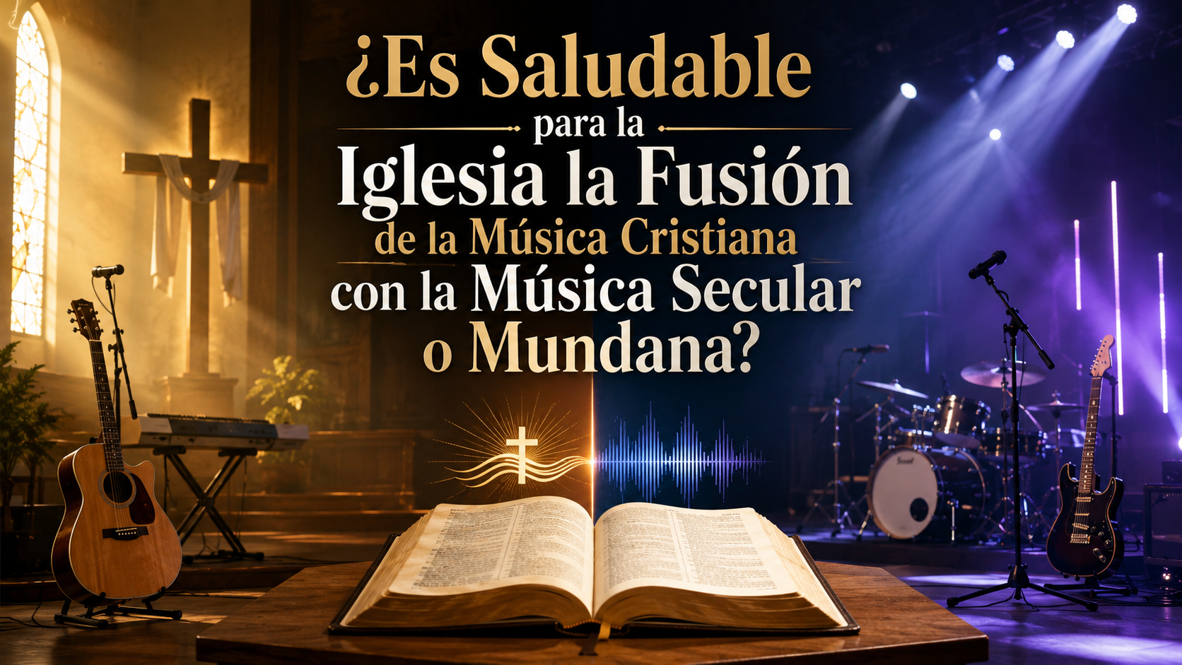 Iglesia cristiana analizando la relación entre la música de adoración y los estilos musicales seculares desde una perspectiva bíblica