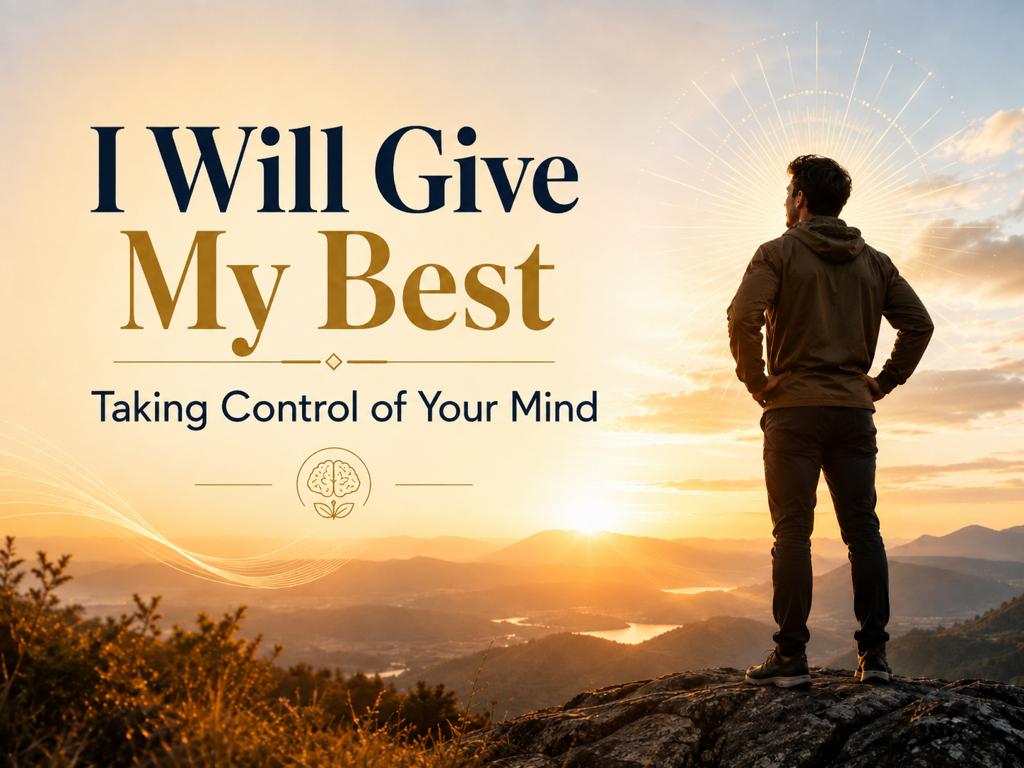 Person beginning a new day with confidence and determination, representing mental discipline, constructive thinking, and the decision to give their best.